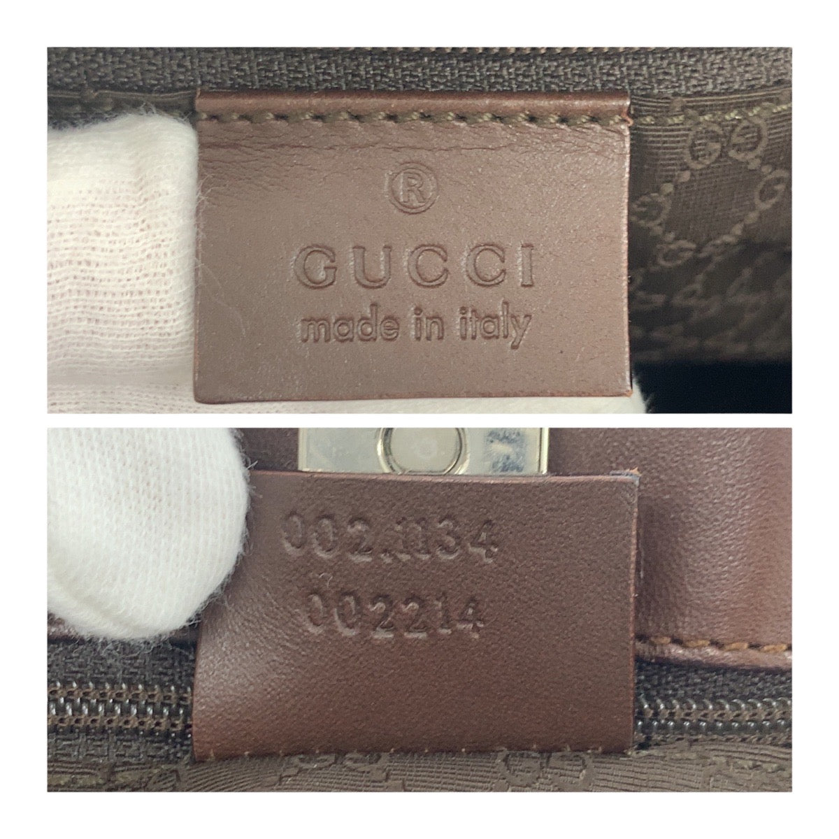 20685
GUCCI Sherry Line Brown Beige Silver Hardware Leather 002.1134 Tote Bag Handbag Women's ABP36