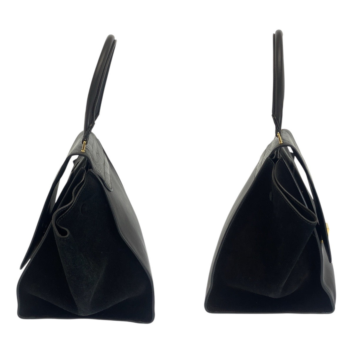 20686
CELINE セリーヌ トラペーズ 型押し ブラック 黒 ゴールド金具 レザー ショルダーバッグ ハンドバッグ レディース ABP54