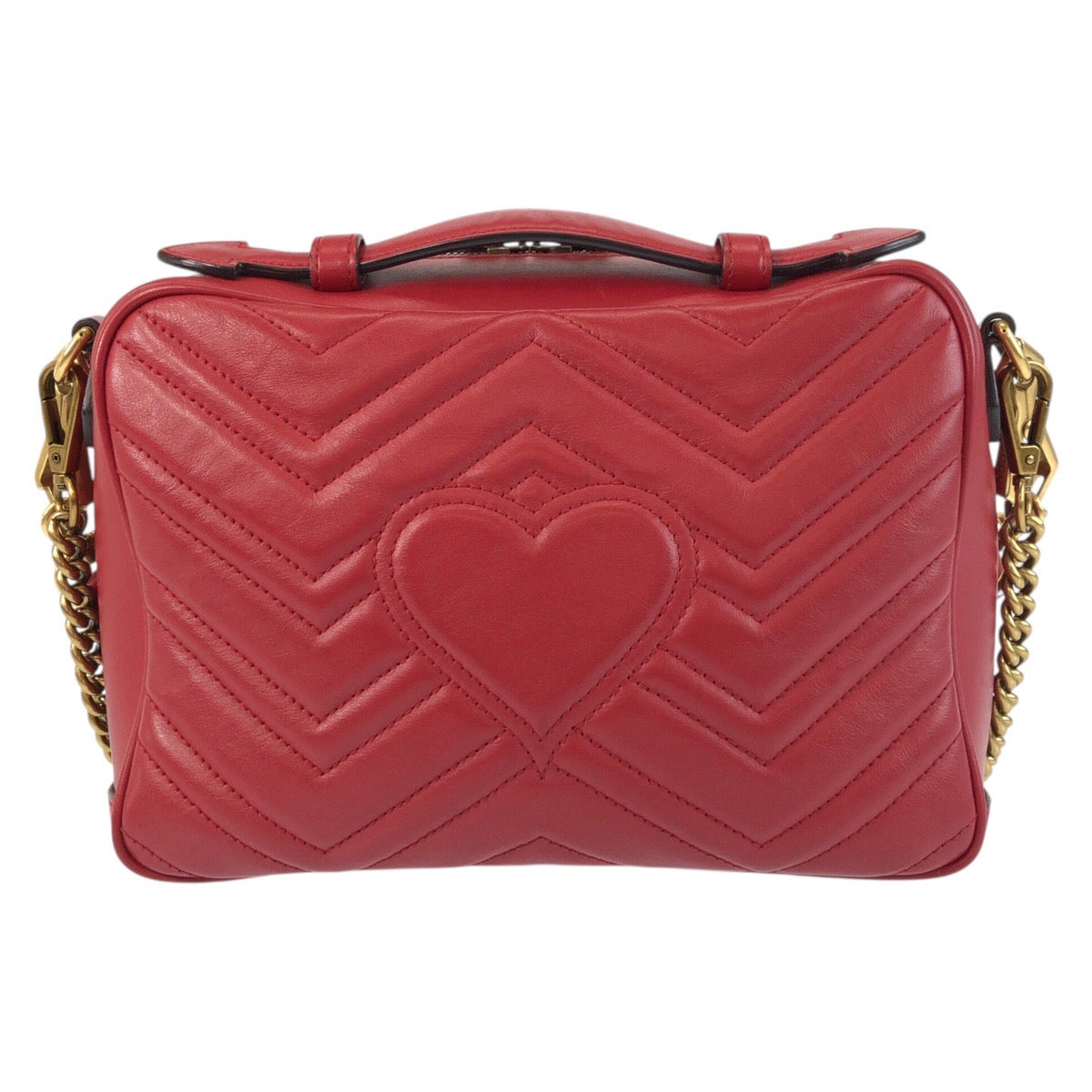 20692
GUCCI グッチ GGマーモント レッド ゴールド金具 レザー 498100 ショルダーバッグ ポシェット レディース A100