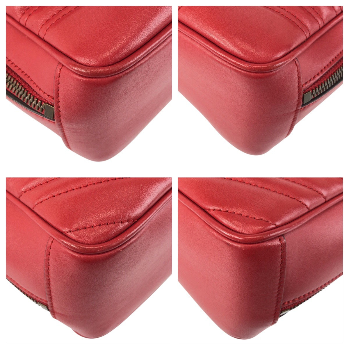 20692
GUCCI グッチ GGマーモント レッド ゴールド金具 レザー 498100 ショルダーバッグ ポシェット レディース A100