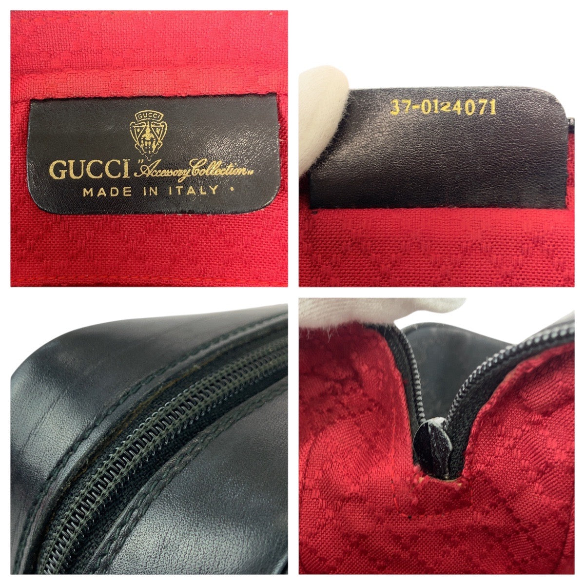 20693
GUCCI Vintage Old Gucci Sherry Line Black Gold Hardware GG Canvas / Leather 37 0124071 Shoulder Bag Pochette Ladies AB42