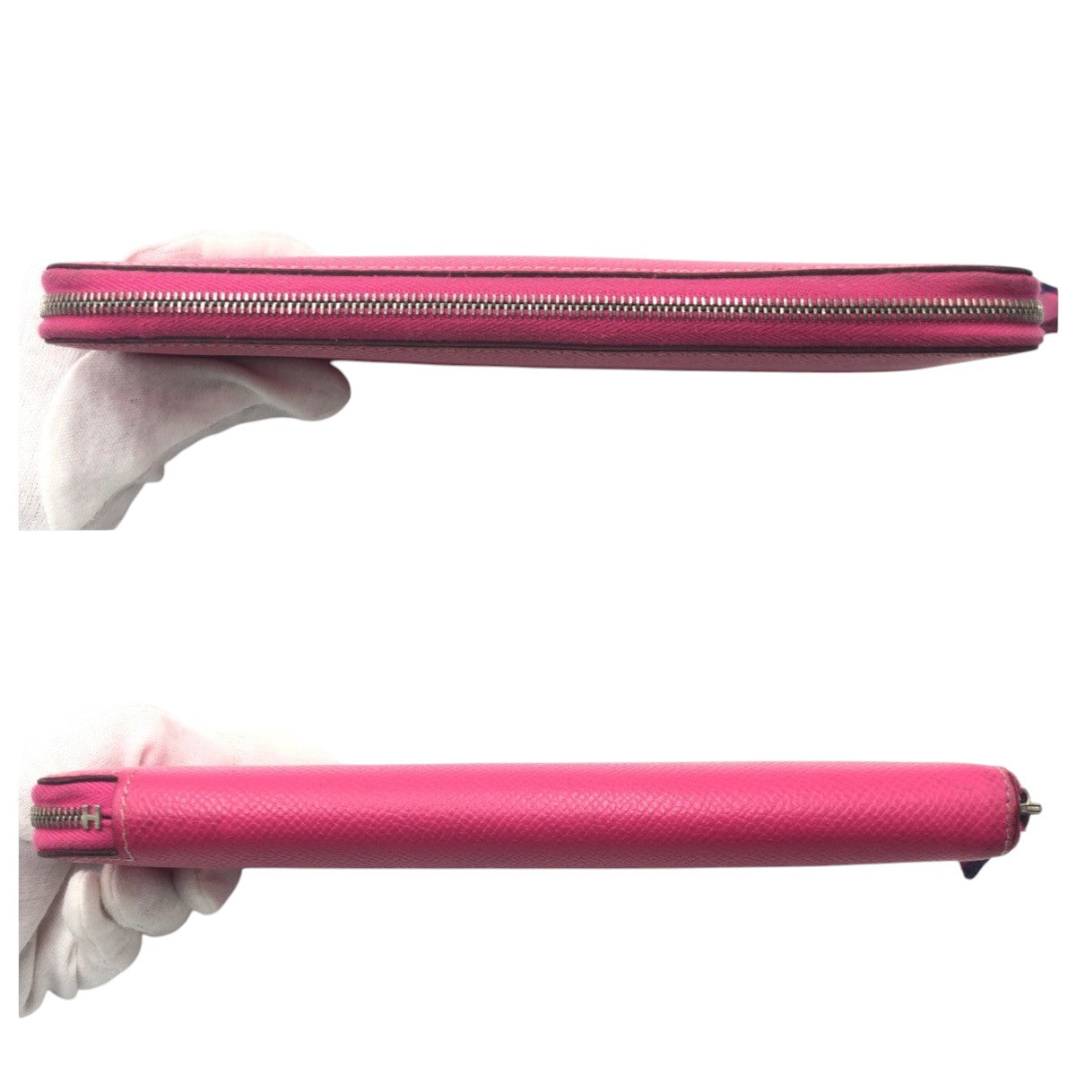 20697
HERMES エルメス アザップロング シルクイン ピンク ローズティリアン シルバー金具 ヴォーエプソン 長財布 ロングウォレット ラウンドファスナー □P刻印 レディース AB44