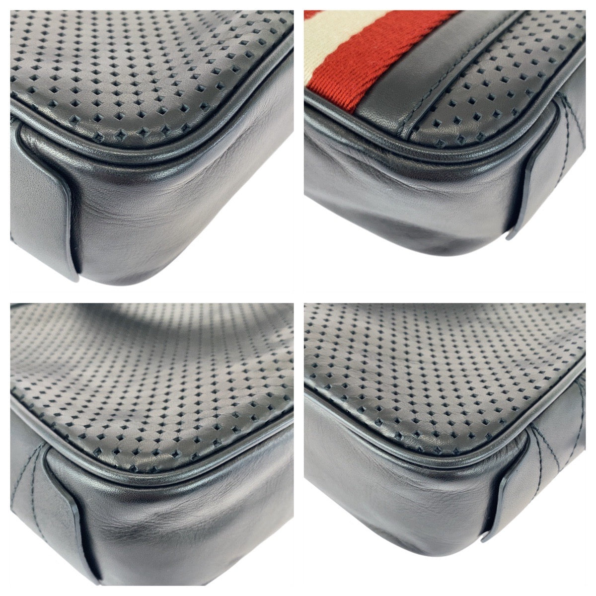 20698
BALLY Trainspotting Perforated Black Leather Briefcase with Silver Hardware HVLK A40