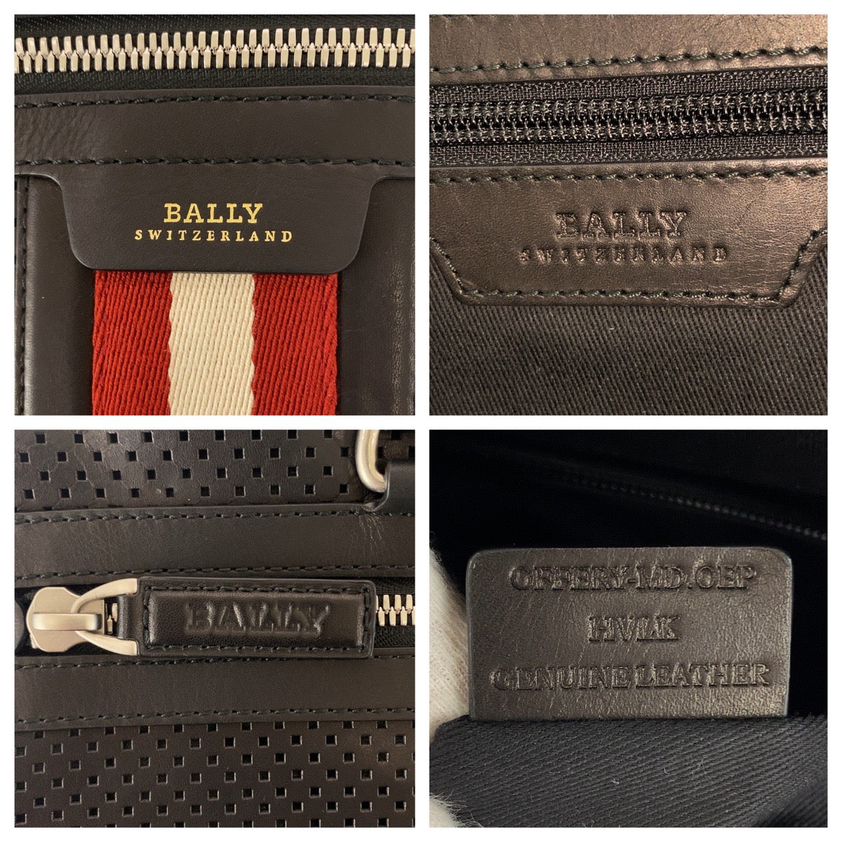 20698
BALLY Trainspotting Perforated Black Leather Briefcase with Silver Hardware HVLK A40