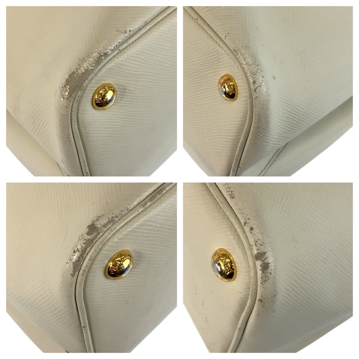 20699
PRADA プラダ サフィアーノ 三角ロゴプレート アイボリー ゴールド金具 レザー トートバッグ ハンドバッグ ショルダーバッグ レディース AB48