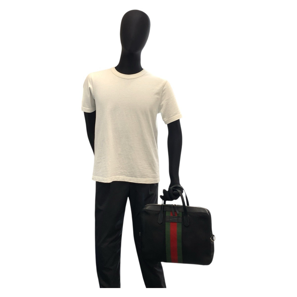 20700
GUCCI グッチ シェリーライン ブラック 黒 シルバー金具 キャンバス / レザー 387102 ビジネスバッグ ブリーフケース メンズ ABP56