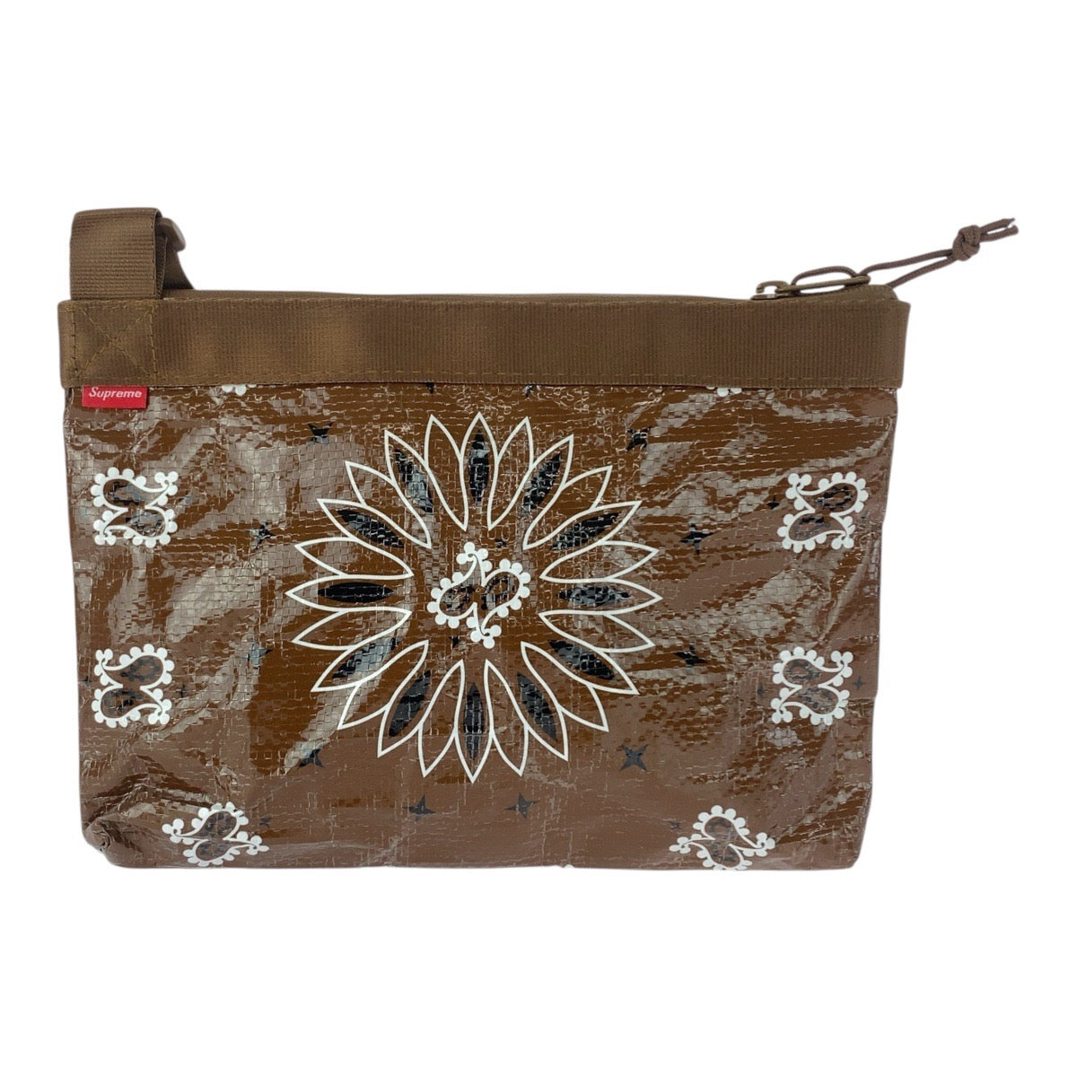20707
Supreme Bandana Tarp Side Bag Brown Nylon Shoulder Bag Pochette Ladies A11