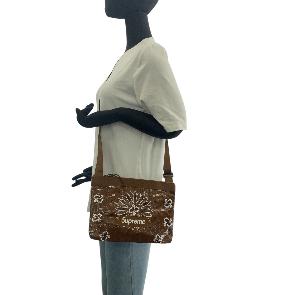 20707
Supreme Bandana Tarp Side Bag Brown Nylon Shoulder Bag Pochette Ladies A11