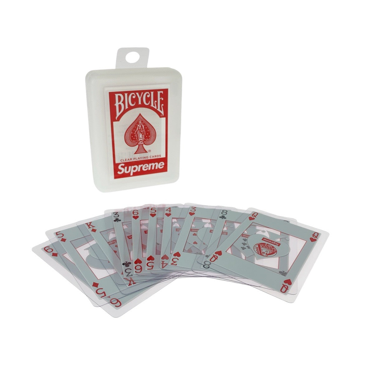 20712
Supreme Bicycle Clear Playing Cards Clear Red Plastic Playing Cards Men's A7