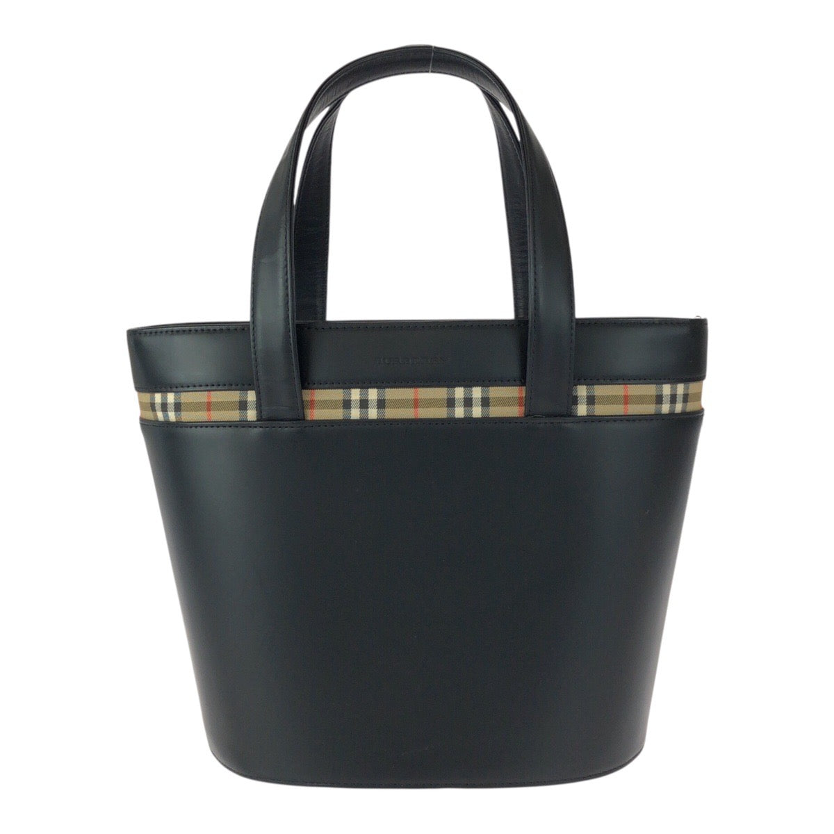 20720
BURBERRY バーバリー ノバチェック ブラック 黒 シルバー金具 レザー トートバッグ レディース A20