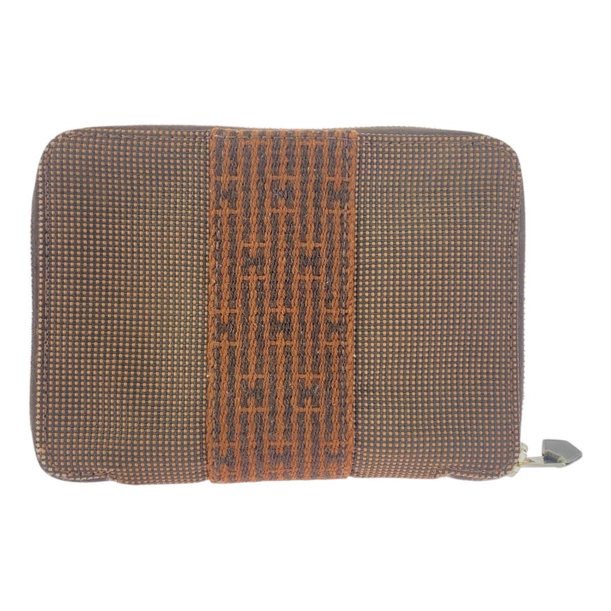 20722
HERMES エルメス エールライン パースPM ブラウン シルバー金具 キャンバス 折り財布 コンパクトウォレット レディース ABP10