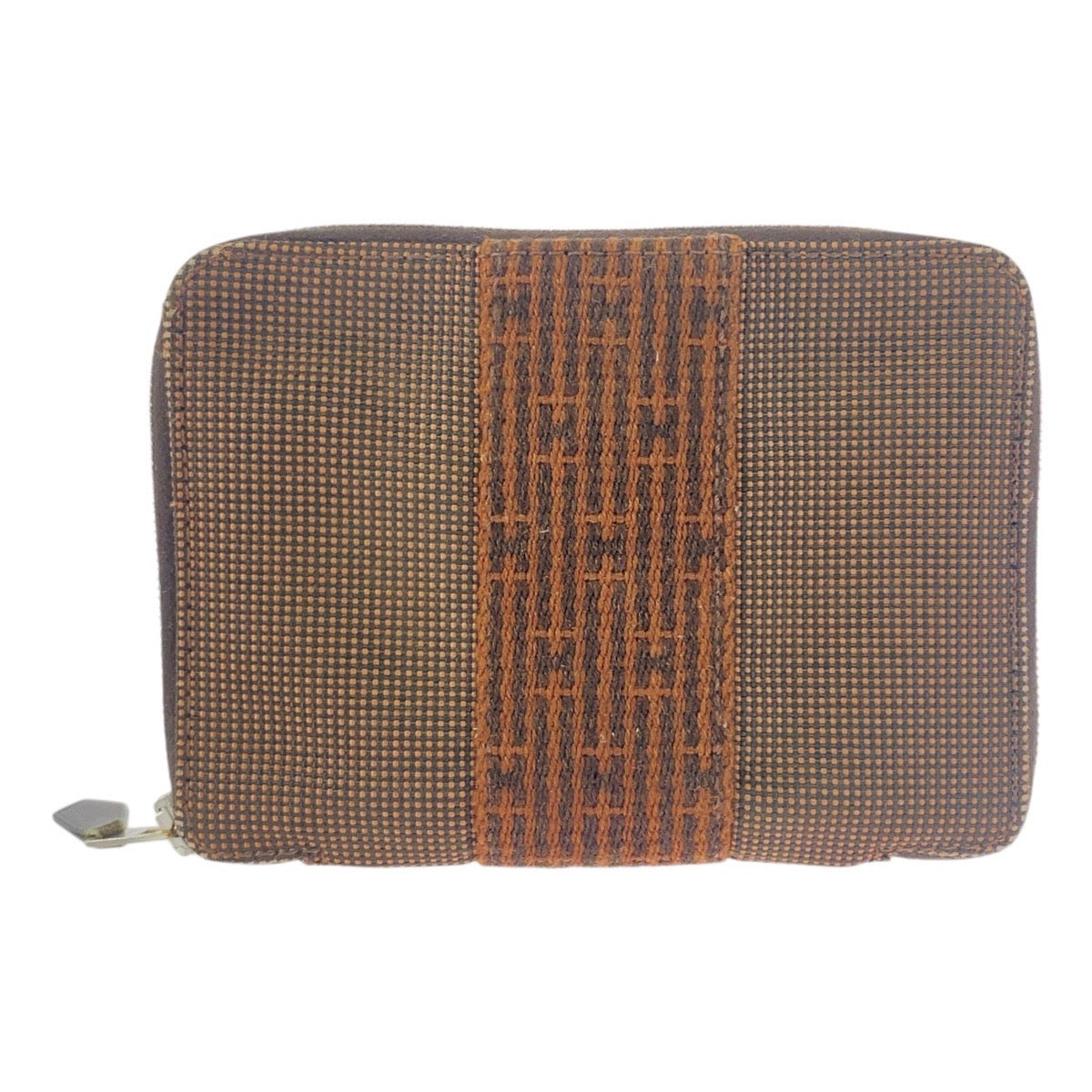 20722
HERMES エルメス エールライン パースPM ブラウン シルバー金具 キャンバス 折り財布 コンパクトウォレット レディース ABP10