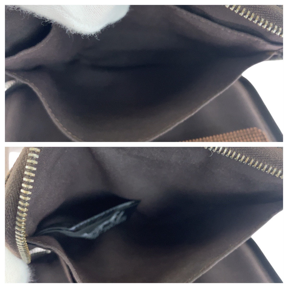 20722
HERMES エルメス エールライン パースPM ブラウン シルバー金具 キャンバス 折り財布 コンパクトウォレット レディース ABP10