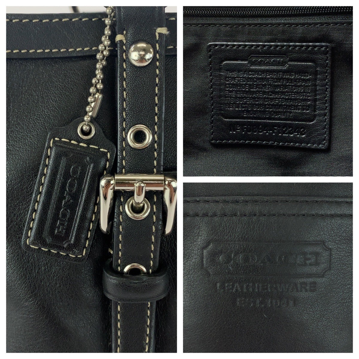 20723
COACH コーチ ブラック 黒 シルバー金具 レザー F0894-F12343 トートバッグ ショルダーバッグ レディース ABP6