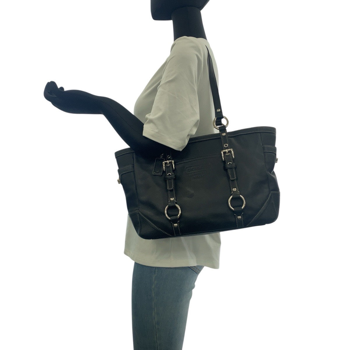 20723
COACH コーチ ブラック 黒 シルバー金具 レザー F0894-F12343 トートバッグ ショルダーバッグ レディース ABP6