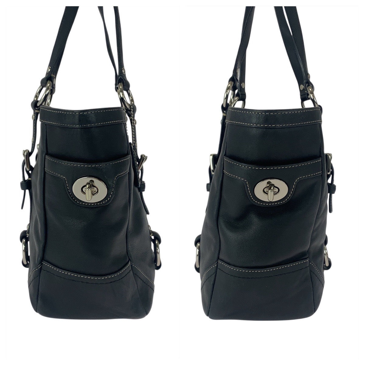 20723
COACH コーチ ブラック 黒 シルバー金具 レザー F0894-F12343 トートバッグ ショルダーバッグ レディース ABP6