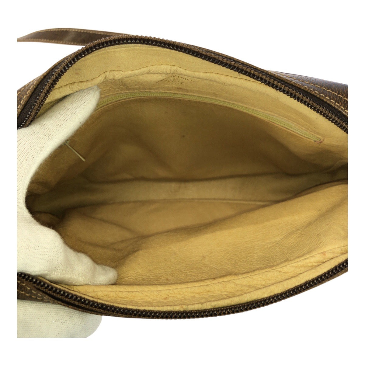 20724
GUCCI グッチ ヴィンテージ オールドグッチ ブラウン ゴールド金具 GGスプリームキャンバス / レザー ショルダーバッグ ポシェット レディース AB18