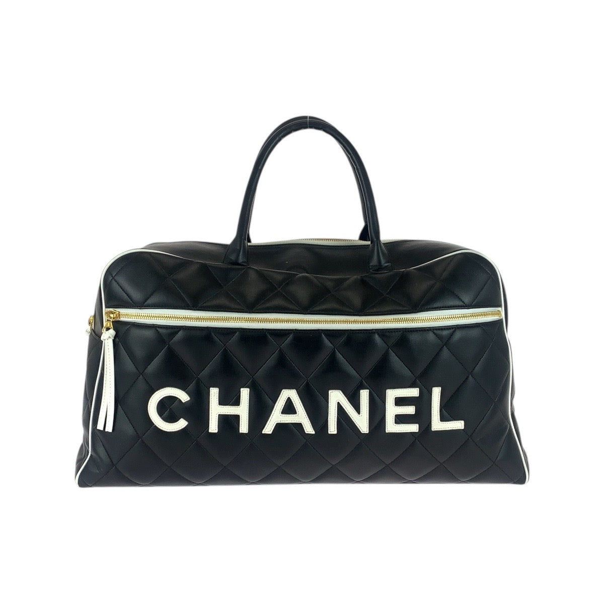 20728
CHANEL シャネル ヴィンテージ マトラッセ ブラック 黒 ゴールド金具 レザー ボストンバッグ ハンドバッグ レディース A420