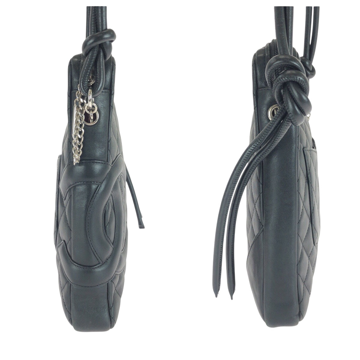 20729
CHANEL シャネル マトラッセ ココマーク ブラック 黒 シルバー金具 ラムスキン ショルダーバッグ ポシェット レディース ABP160