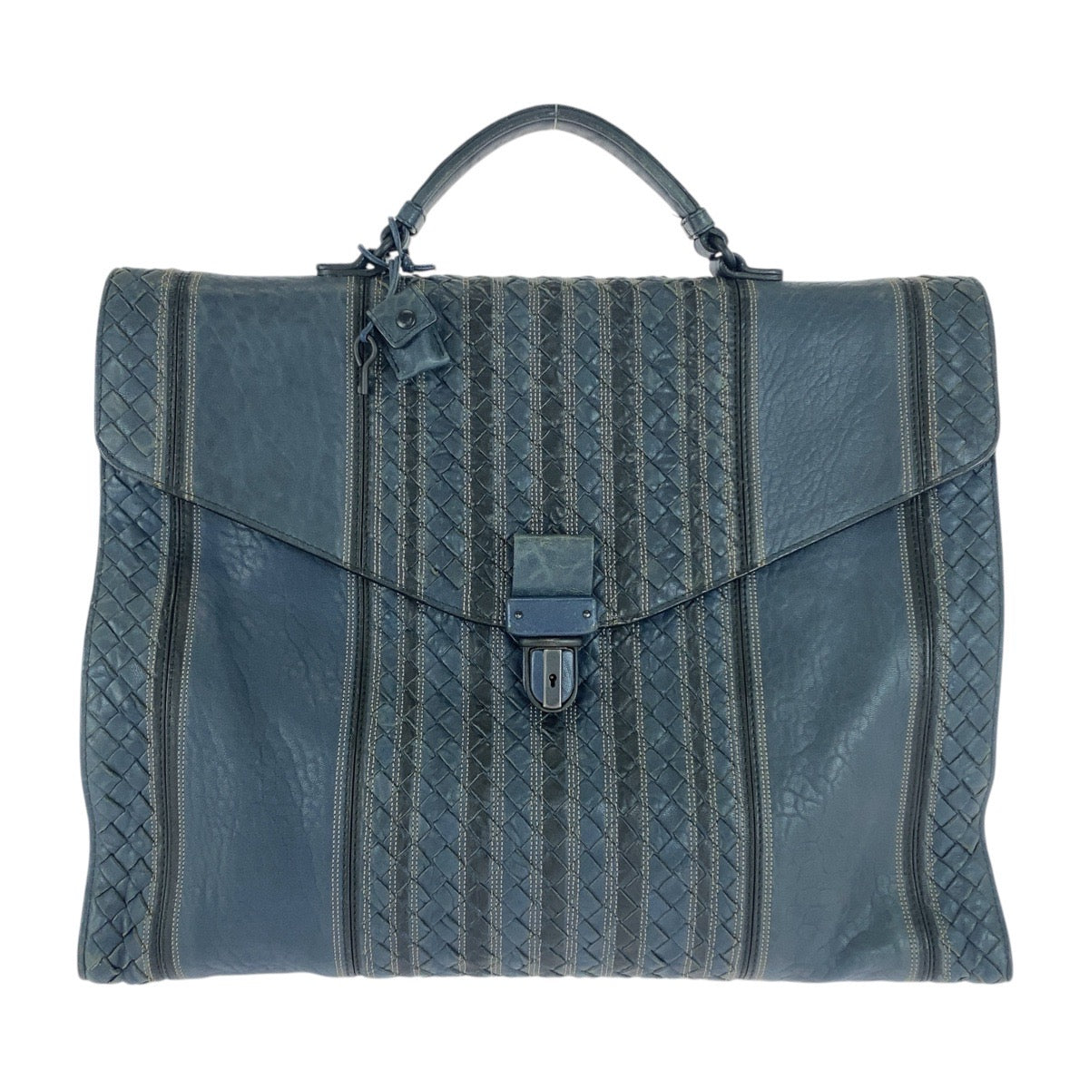 20730
BOTTEGAVENETA ボッテガヴェネタ イントレチャート ネイビー ブラック レザー BO1375306V ビジネスバッグ ブリーフケース メンズ ABP75
