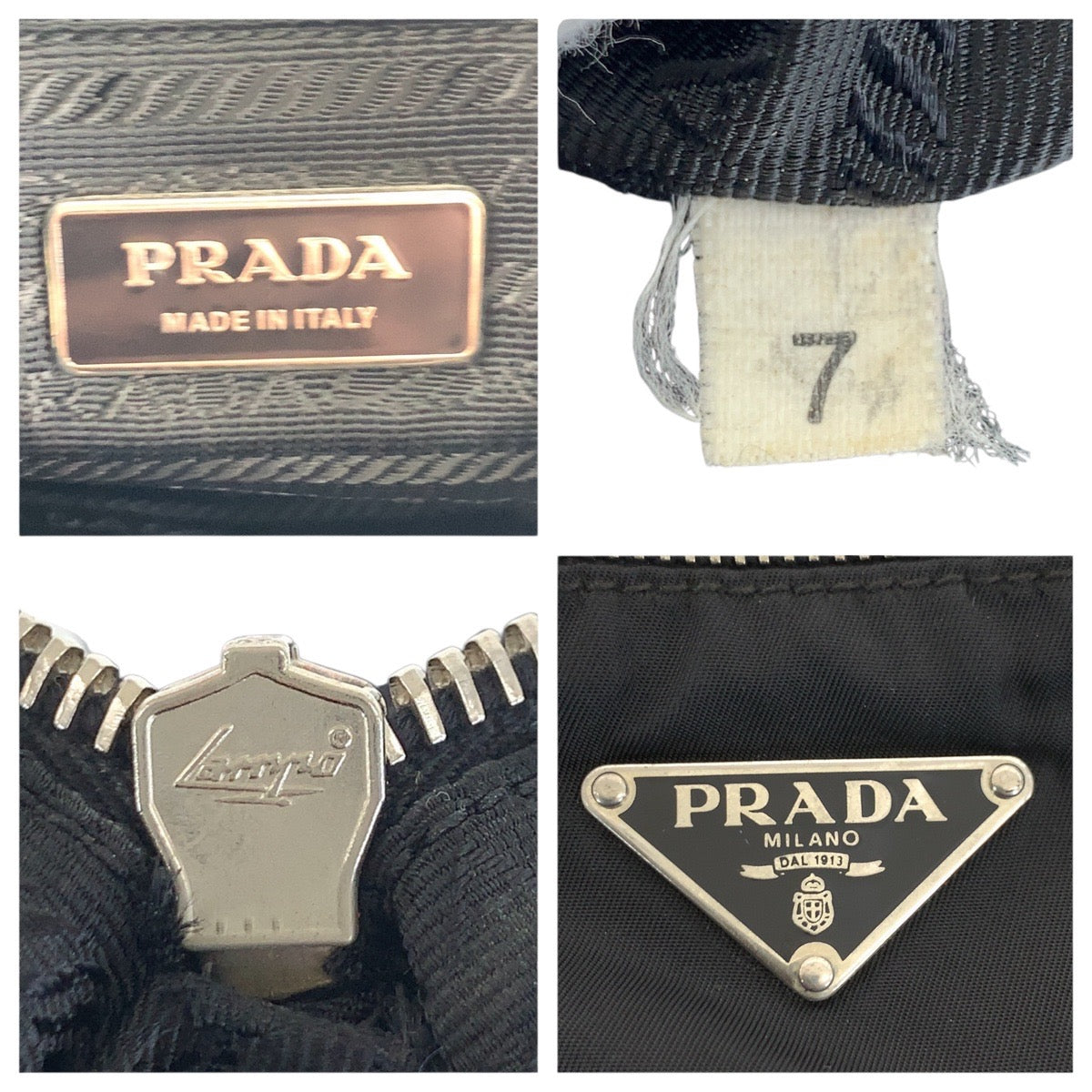 20731
PRADA プラダ テスート 三角ロゴプレート ブラック 黒 シルバー金具 ナイロン / レザー ショルダーバッグ ポシェット レディース ABP36