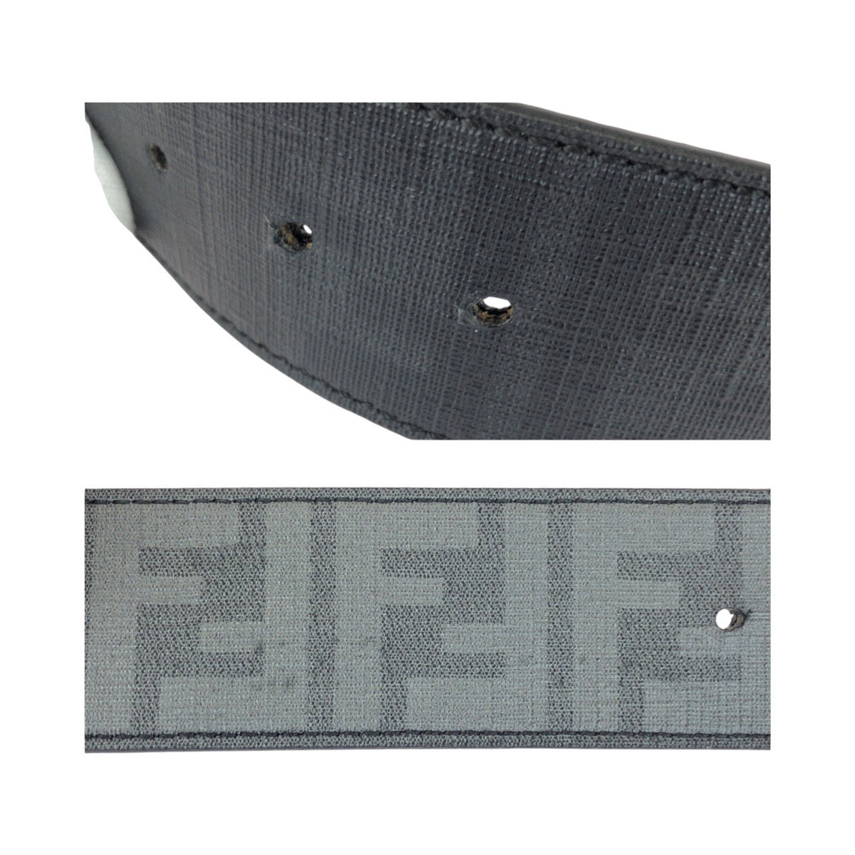 20742
FENDI フェンディ FFロゴ ズッカ柄 リバーシブルベルト ブラック 黒 シルバー金具 レザー ベルト メンズ ABP20