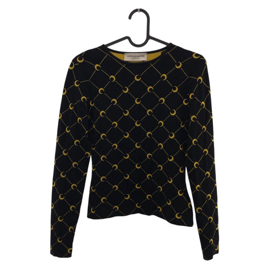 20744
MARINE SERRE マリーン セル 三日月 サイズS ブラック 黒 イエロー ポリエステル / ポリアミド / ビスコース セーター ニット レディース A21