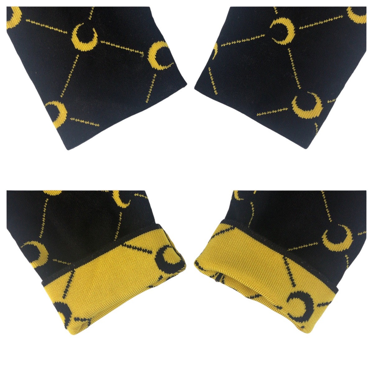 20744
MARINE SERRE マリーン セル 三日月 サイズS ブラック 黒 イエロー ポリエステル / ポリアミド / ビスコース セーター ニット レディース A21