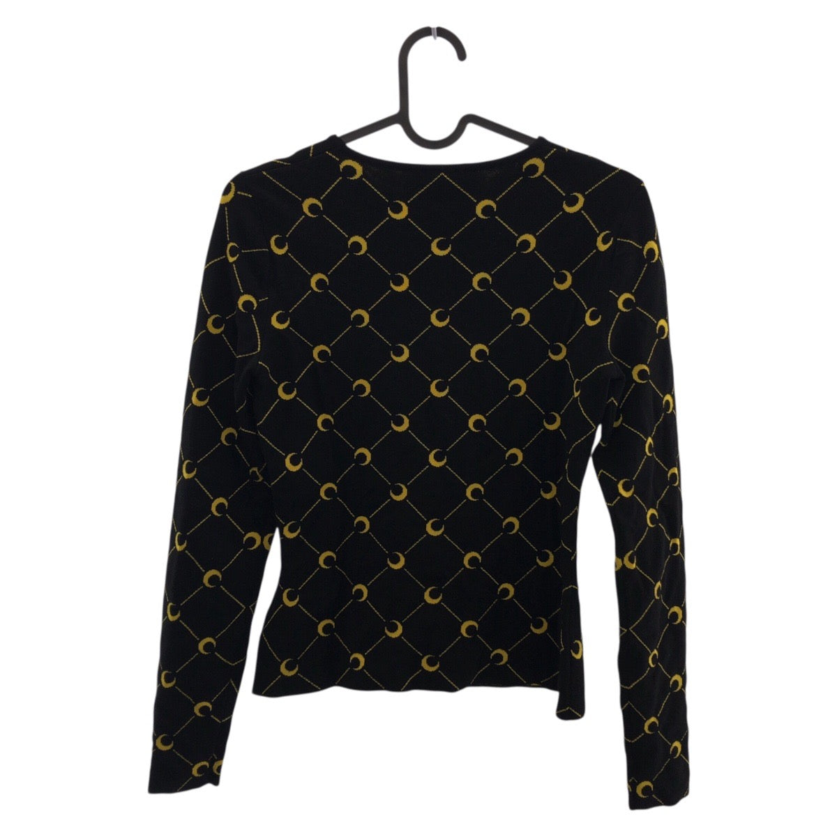 20744
MARINE SERRE マリーン セル 三日月 サイズS ブラック 黒 イエロー ポリエステル / ポリアミド / ビスコース セーター ニット レディース A21