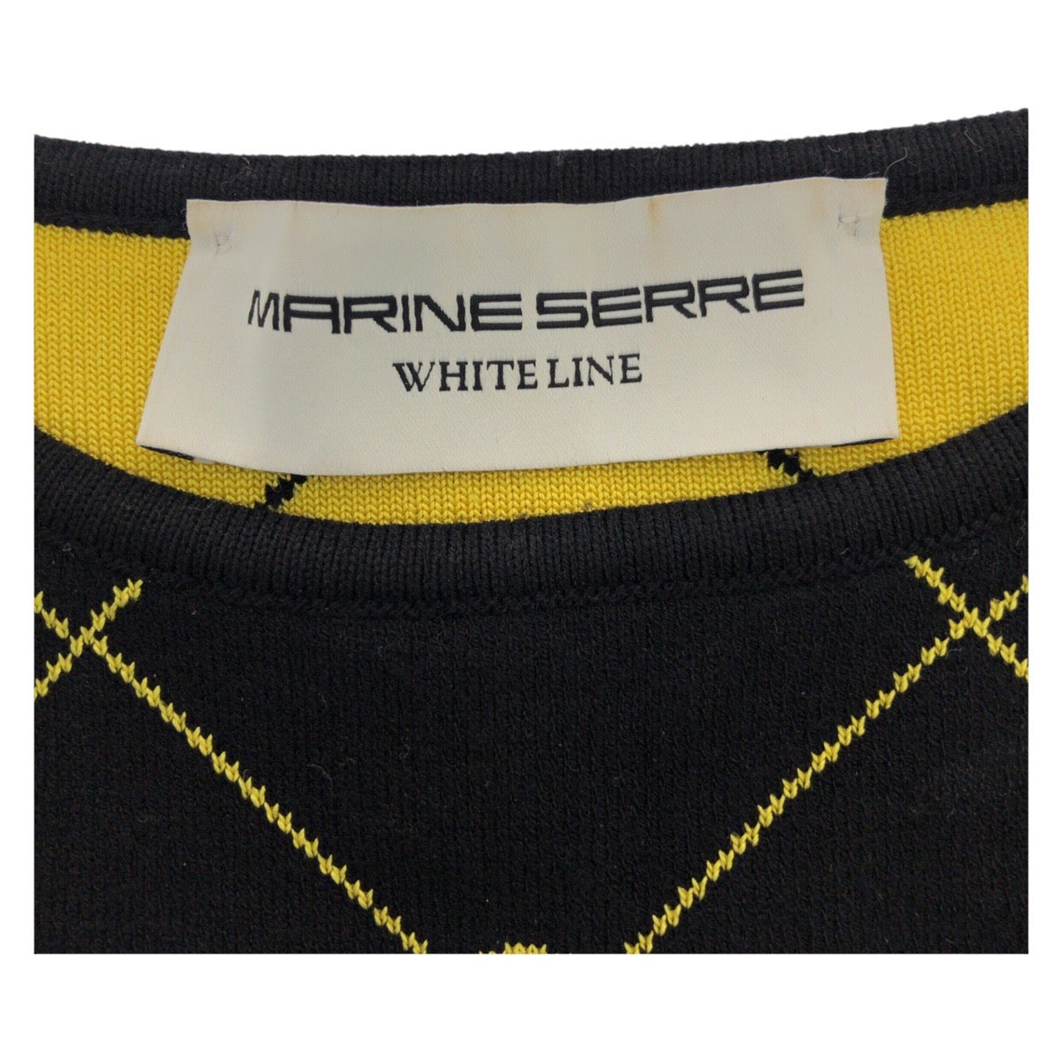 20744
MARINE SERRE マリーン セル 三日月 サイズS ブラック 黒 イエロー ポリエステル / ポリアミド / ビスコース セーター ニット レディース A21