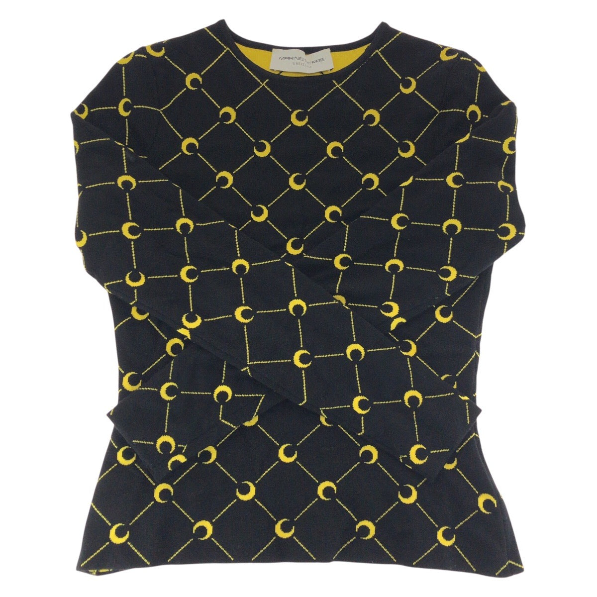 20744
MARINE SERRE マリーン セル 三日月 サイズS ブラック 黒 イエロー ポリエステル / ポリアミド / ビスコース セーター ニット レディース A21
