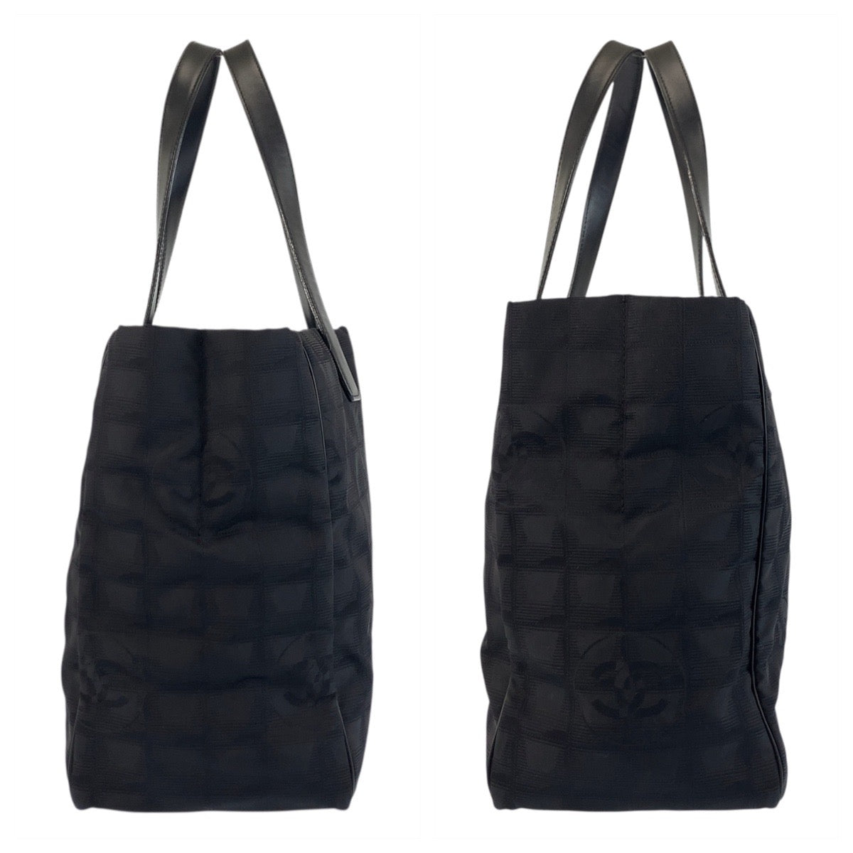 20746
CHANEL シャネル ニュートラベルライン トートMM ブラック 黒 ゴールド金具 ナイロン トートバッグ ショルダーバッグ レディース A50