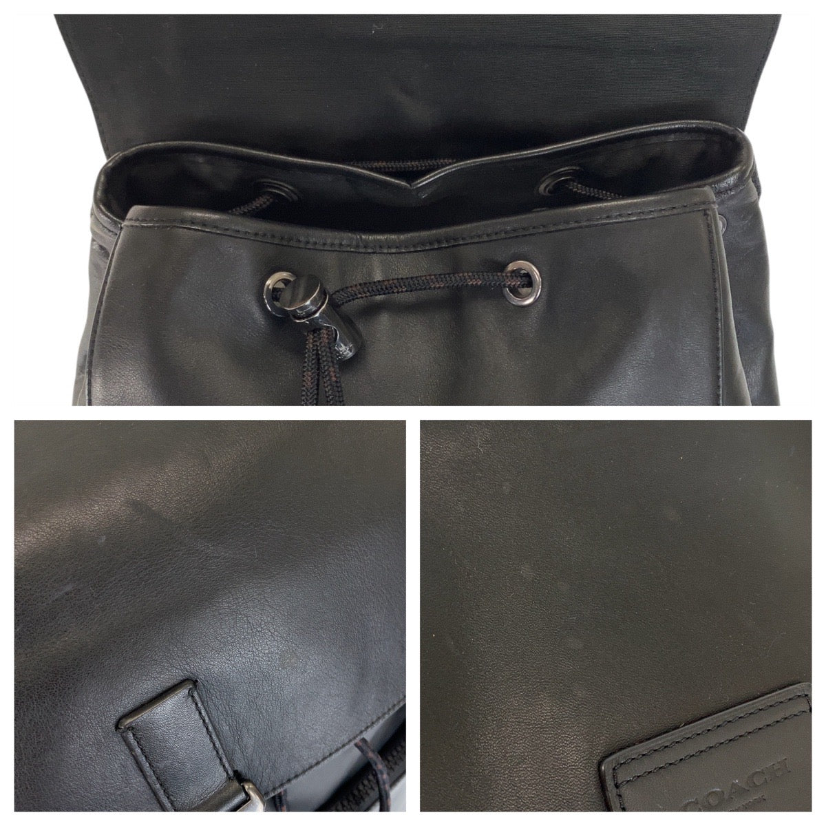 20748
COACH コーチ トラック ブラック 黒 シルバー金具 レザー C2710 リュックサック バッグパック メンズ ABP23