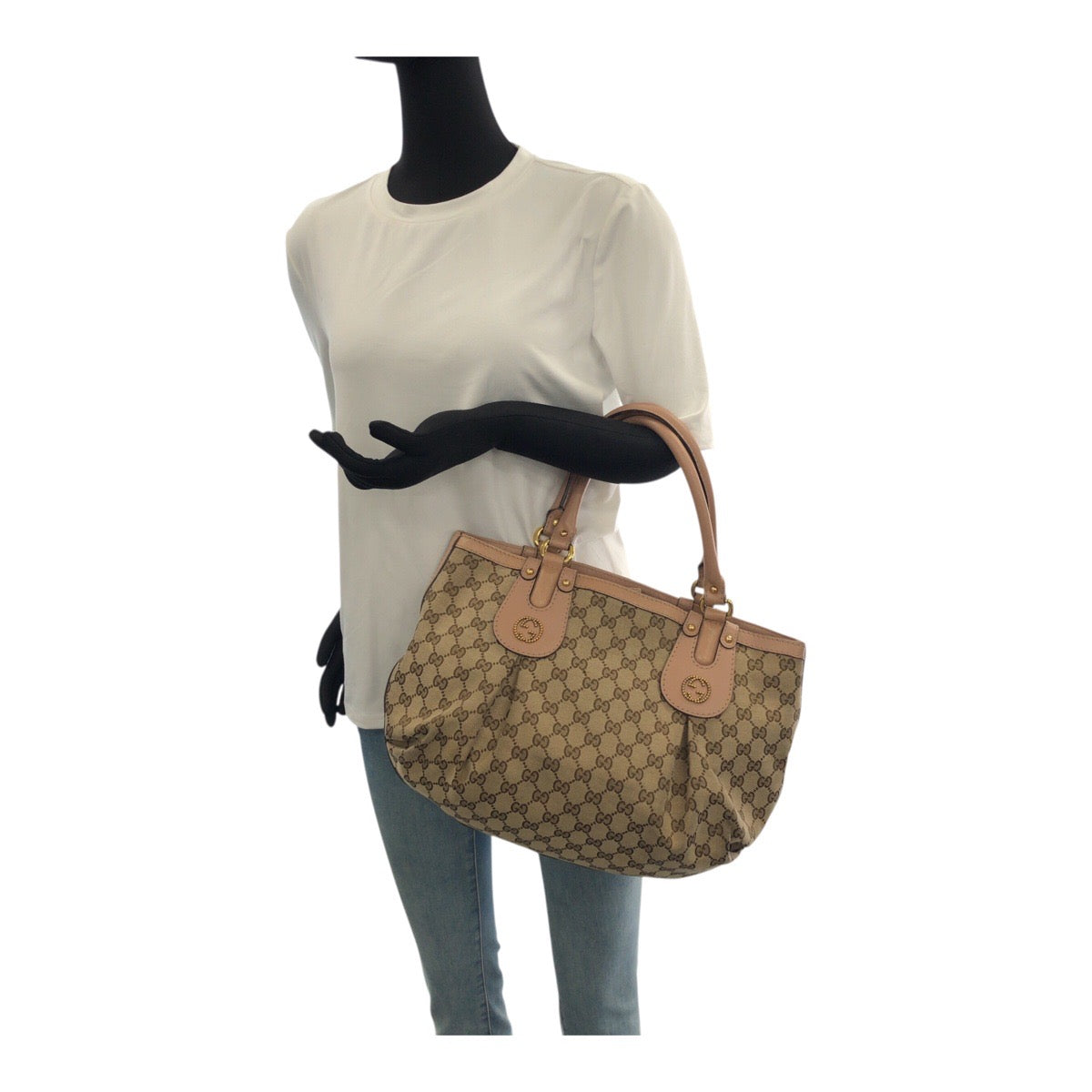 20749
GUCCI グッチ スカーレット ベージュ ピンク ゴールド金具 GGキャンバス / レザー 269953 トートバッグ ショルダーバッグ レディース B26