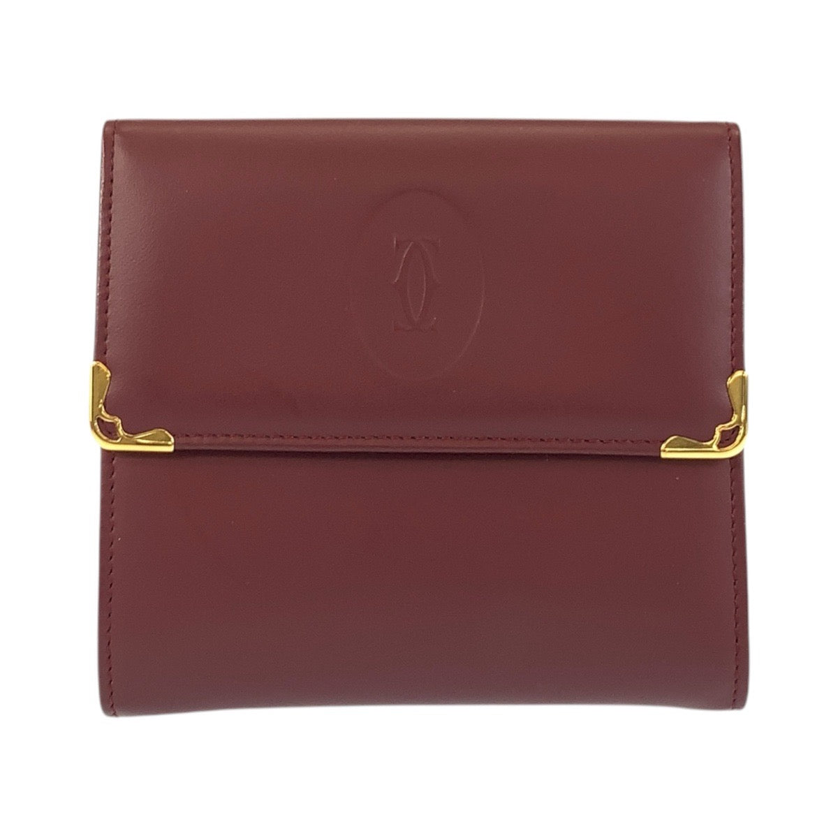 20752
CARTIER カルティエ マストライン ボルドー ゴールド金具 レザー 折財布 コンパクトウォレット レディース SA28