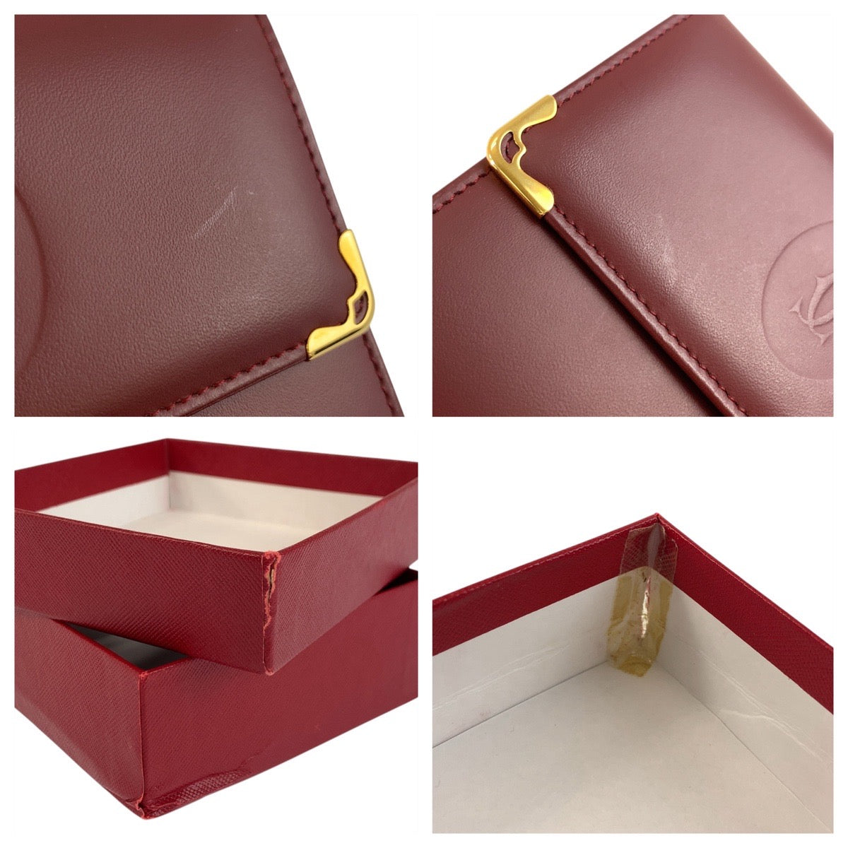 20752
CARTIER カルティエ マストライン ボルドー ゴールド金具 レザー 折財布 コンパクトウォレット レディース SA28