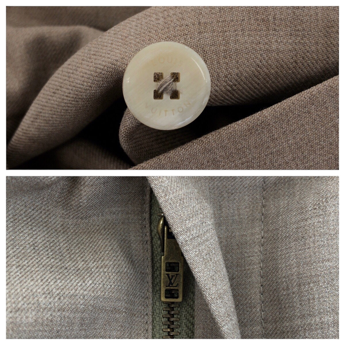 20754
LOUIS VUITTON ルイヴィトン サイズ48 ベージュ ウール ドローストリングパンツ トラウザー メンズ S80