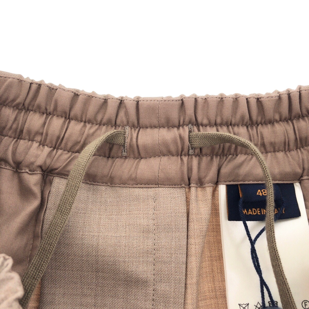 20754
LOUIS VUITTON ルイヴィトン サイズ48 ベージュ ウール ドローストリングパンツ トラウザー メンズ S80