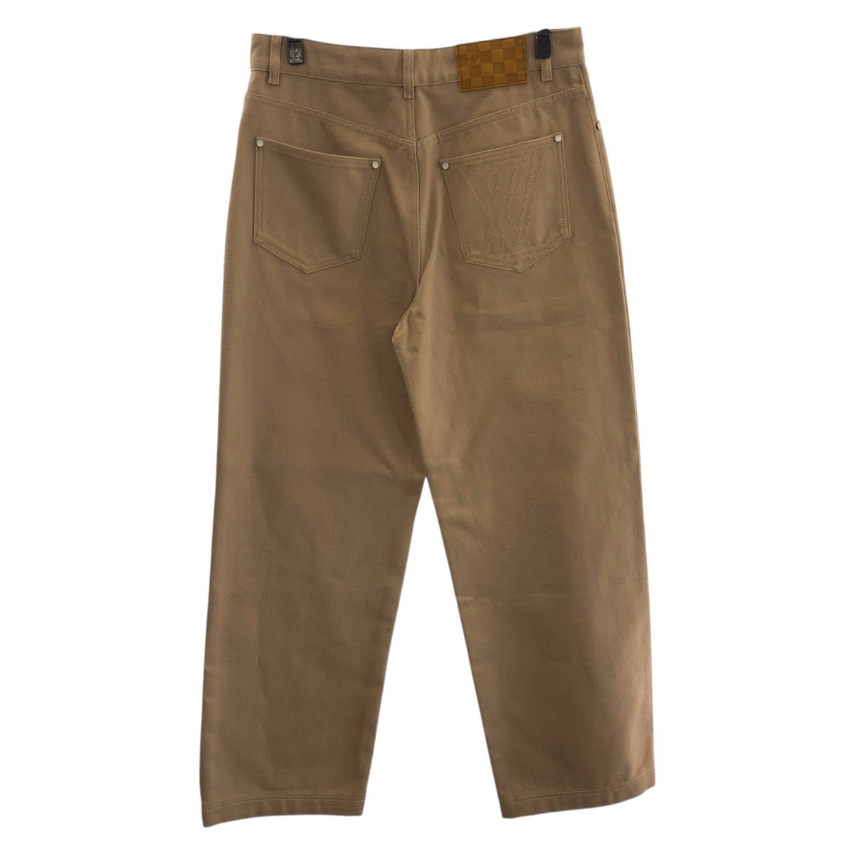 20756
LOUIS VUITTON ルイヴィトン 25SS ロゴステッチワークデニムパンツ サイズ46 ベージュ コットン / レザー RM251MQ LPJ HSP47W その他ボトムス 長ズボン メンズ S80