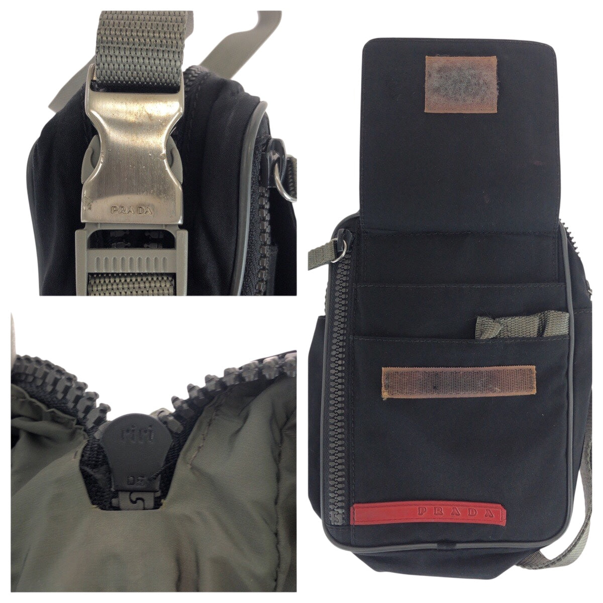 20758
PRADA SPORTS プラダスポーツ テスート ブラック 黒 シルバー金具 ナイロン ショルダーバッグ ポシェット レディース ABP30