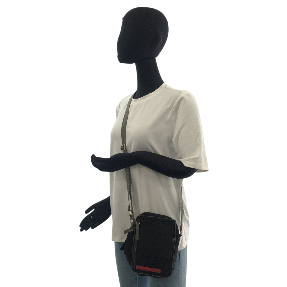 20758
PRADA SPORTS プラダスポーツ テスート ブラック 黒 シルバー金具 ナイロン ショルダーバッグ ポシェット レディース ABP30