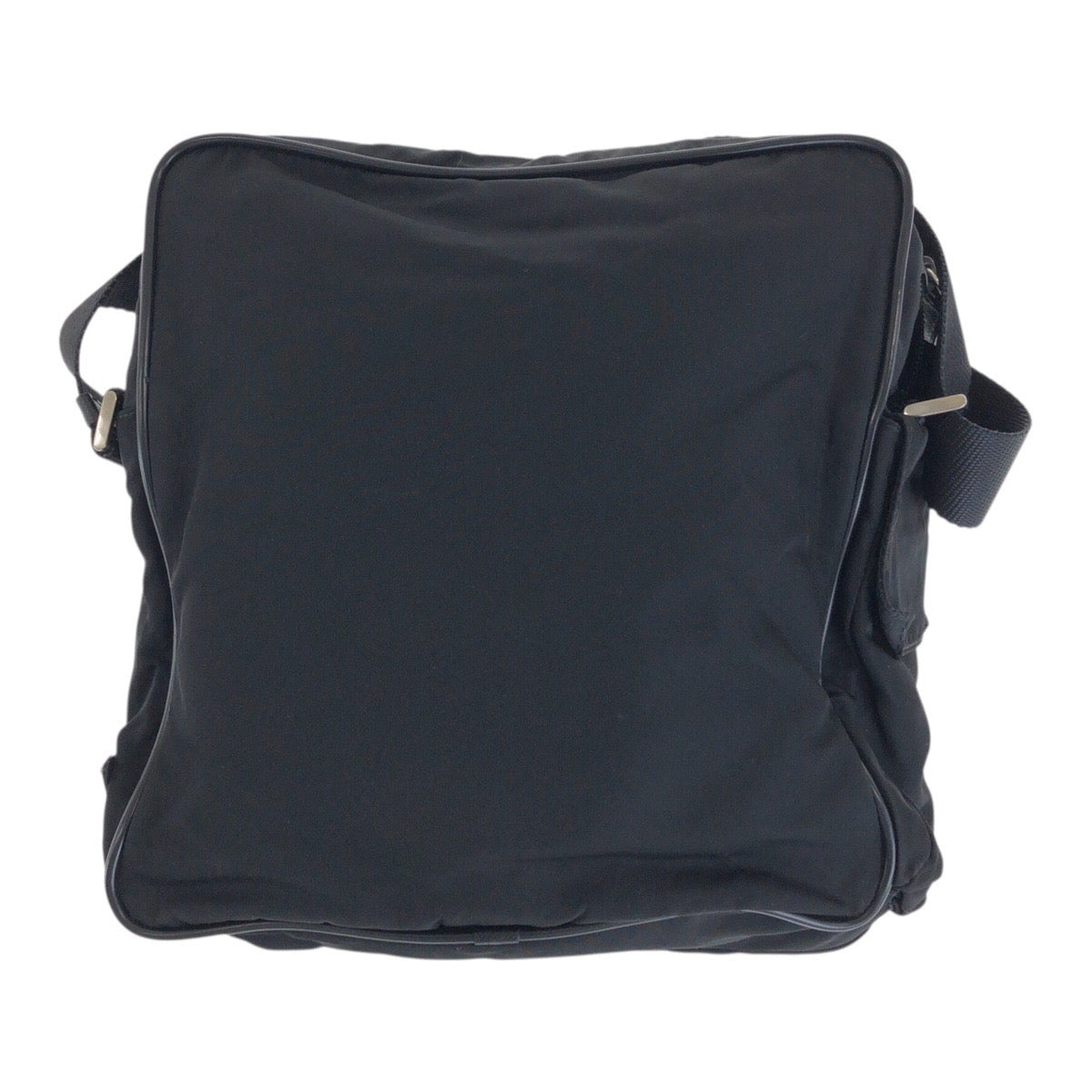 20762
PRADA Tessuto Triangle Logo Plate Black Silver Hardware Nylon Shoulder Bag Messenger Bag Ladies ABP40