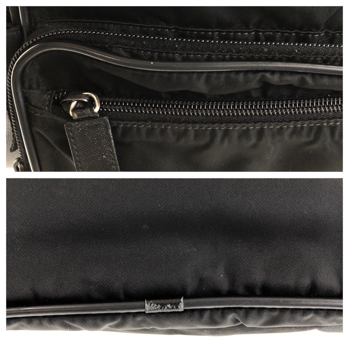 20762
PRADA Tessuto Triangle Logo Plate Black Silver Hardware Nylon Shoulder Bag Messenger Bag Ladies ABP40