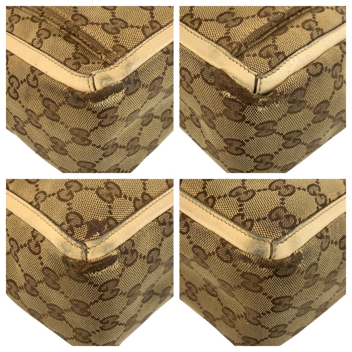 20763
GUCCI グッチ ベージュ ゴールド金具 GGキャンバス / レザー 146247 トートバッグ ショルダーバッグ レディース B15