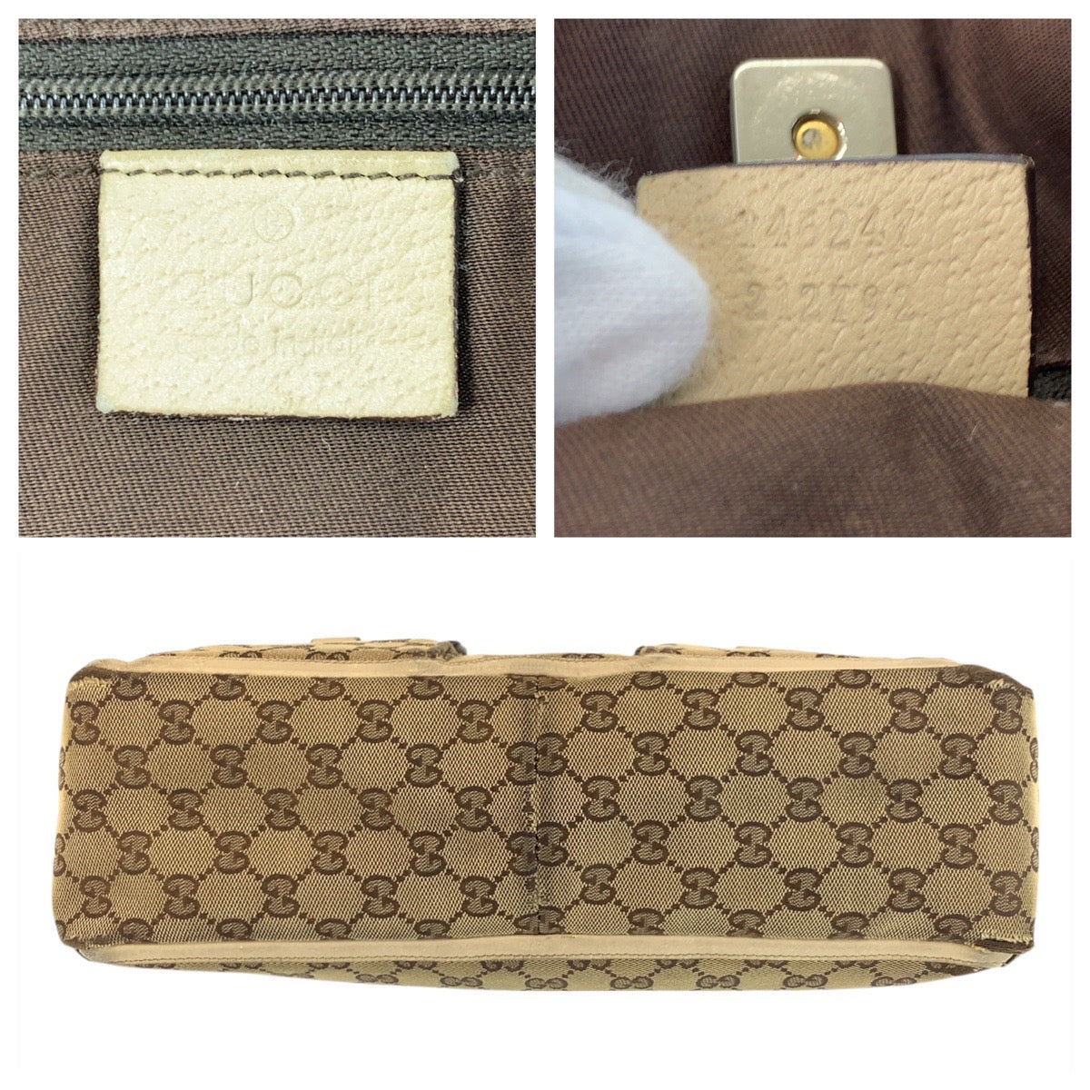 20763
GUCCI グッチ ベージュ ゴールド金具 GGキャンバス / レザー 146247 トートバッグ ショルダーバッグ レディース B15