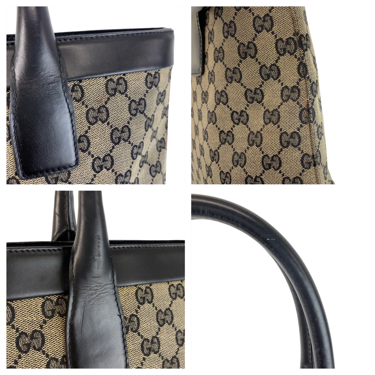 20764
GUCCI グッチ ブラック 黒 GGキャンバス / レザー 002 1119 トートバッグ ハンドバッグ レディース AB35