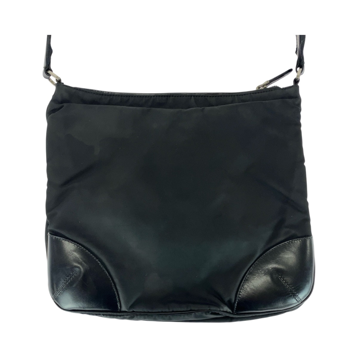 20765
PRADA プラダ テスート 三角ロゴプレート ブラック 黒 シルバー金具 ナイロン / レザー ショルダーバッグ メッセンジャーバッグ レディース ABP35