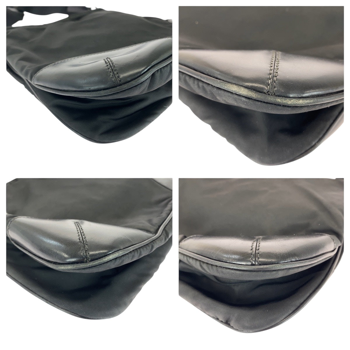 20765
PRADA プラダ テスート 三角ロゴプレート ブラック 黒 シルバー金具 ナイロン / レザー ショルダーバッグ メッセンジャーバッグ レディース ABP35