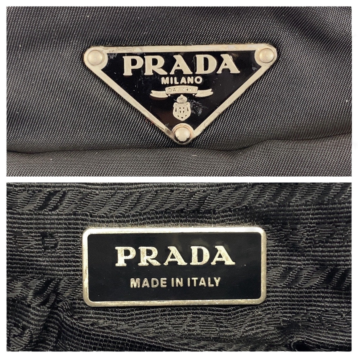 20765
PRADA プラダ テスート 三角ロゴプレート ブラック 黒 シルバー金具 ナイロン / レザー ショルダーバッグ メッセンジャーバッグ レディース ABP35