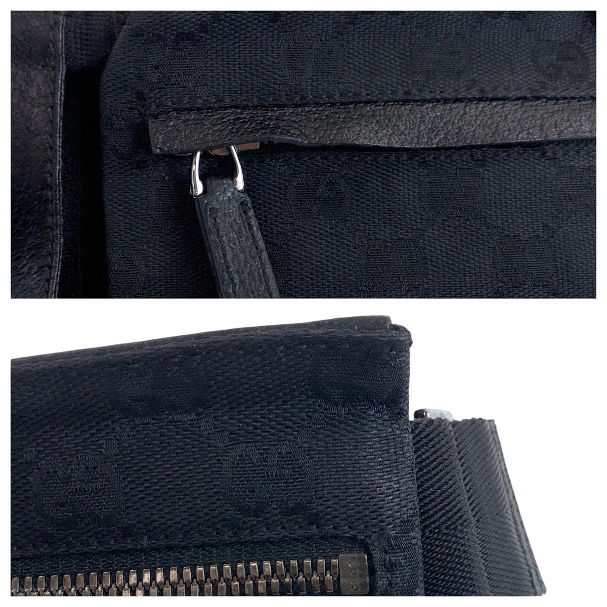 20768
GUCCI グッチ ブラック 黒 シルバー金具 GGキャンバス / レザー 28566 ボディバッグ ウエストポーチ レディース ABP42